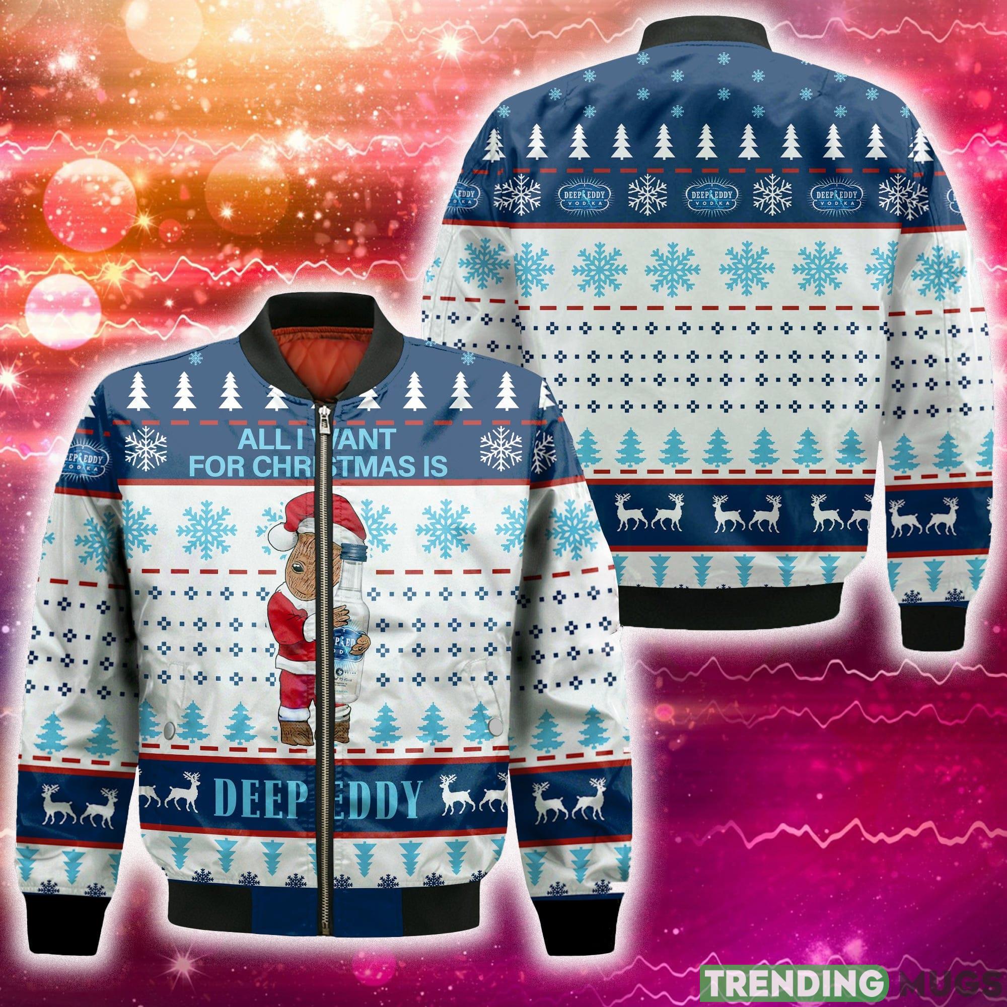 Groot All I Need For Christmas Is Deep Eddy Vodka 3D Bomber AOP For Men And Women Gift Christmas - Groot All I Need For Christmas Is Deep Eddy Vodka 3D Bomber AOP For Men And Women Gift Christmas