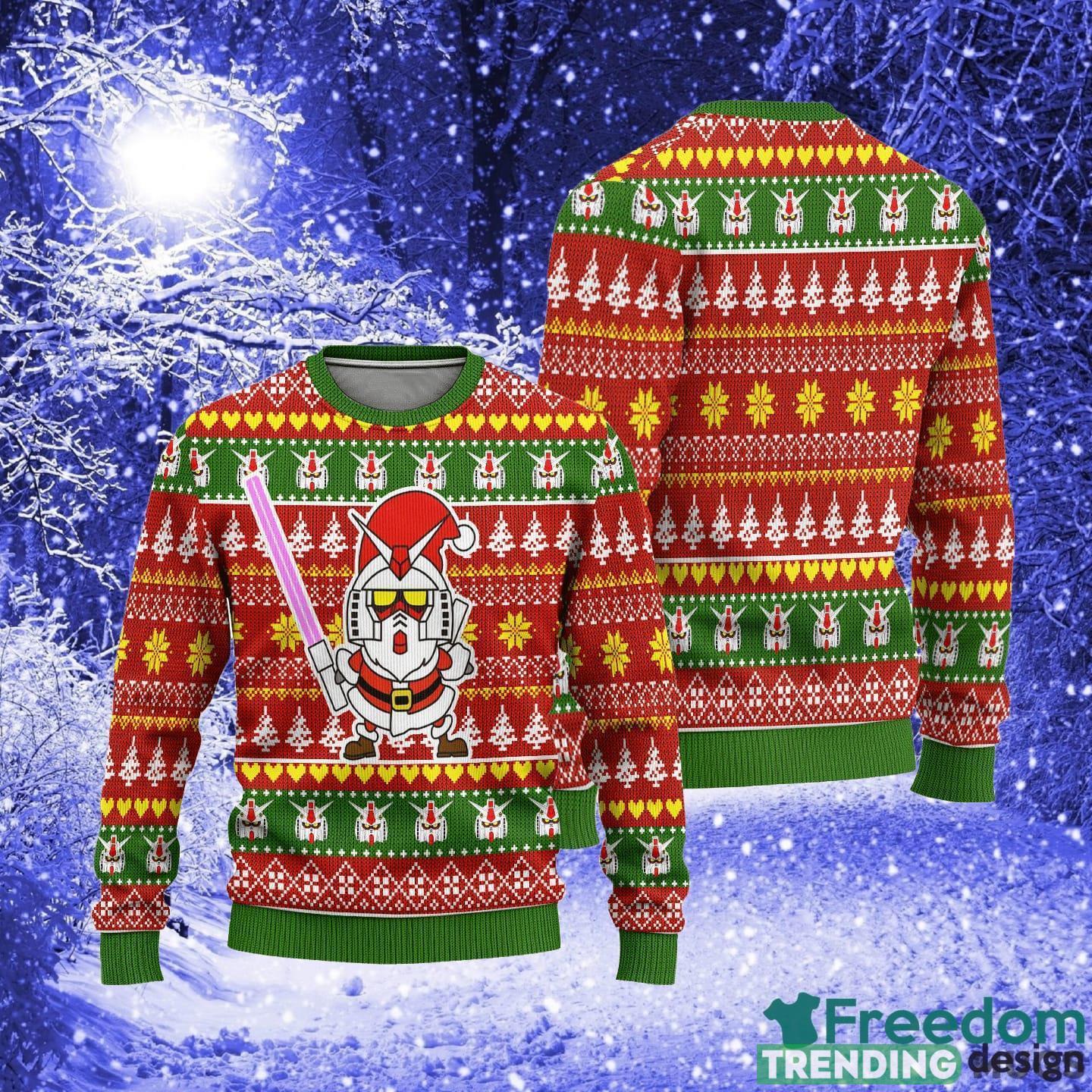 Gundam Anime Custom Santa Xmas Women Mens Ugly Christmas 3D Knitted Sweater 3D Sweater Gundam Anime Custom Santa Xmas Women Mens Ugly Christmas 3D Knitted Sweater 3D Sweater