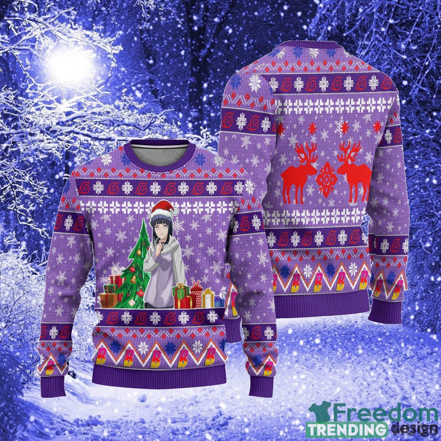 Hinata Uzumaki Anime Custom Boruto Xmas Women Mens Ugly Christmas 3D Knitted Sweater 3D Sweater Hinata Uzumaki Anime Custom Boruto Xmas Women Mens Ugly Christmas 3D Knitted Sweater 3D Sweater