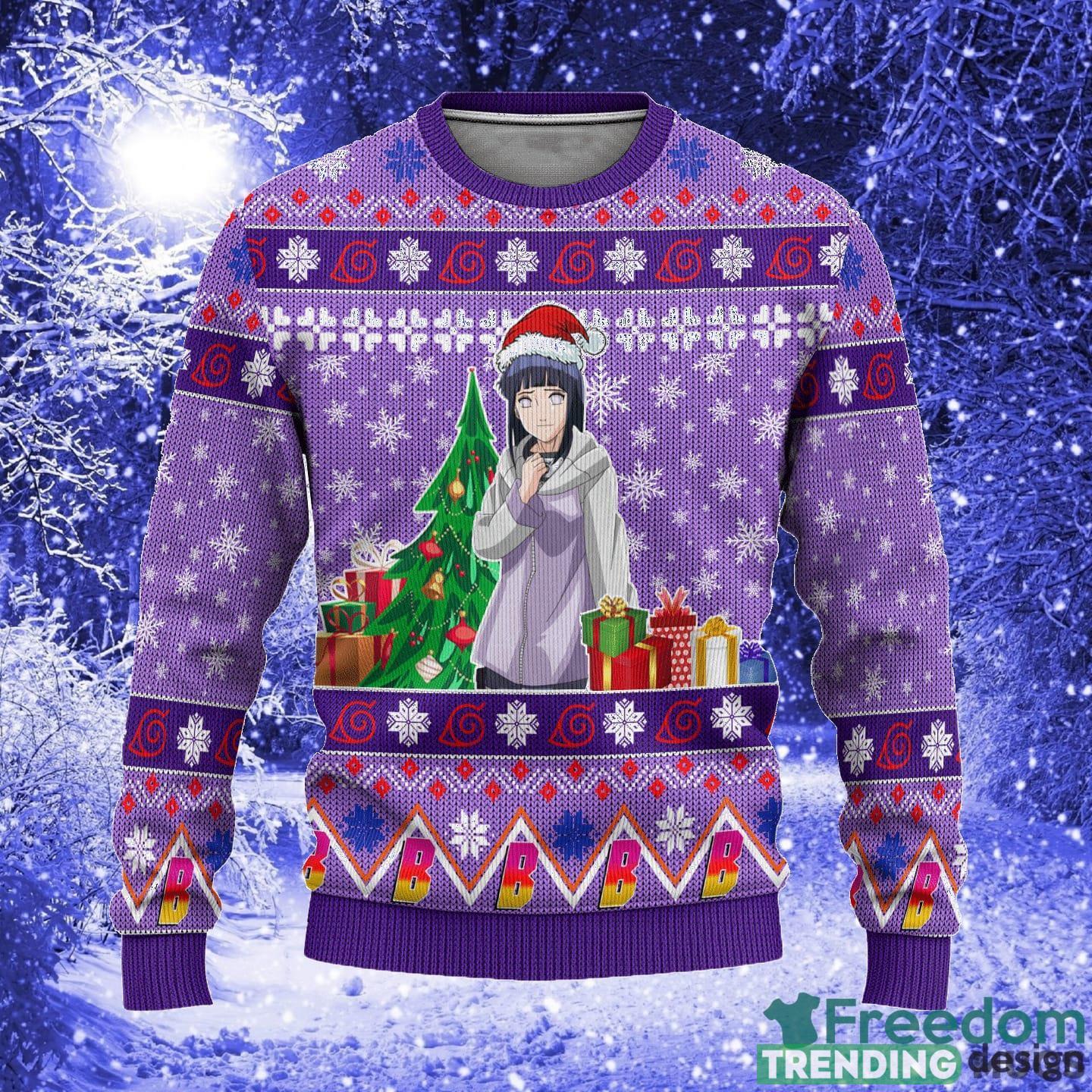 Hinata Uzumaki Anime Custom Boruto Xmas Women Mens Ugly Christmas 3D Knitted Sweater - Hinata Uzumaki Anime Ugly Christmas Sweater Custom Boruto Xmas Gift_1 Hinata Uzumaki Anime Custom Boruto Xmas Women Mens Ugly Christmas 3D Knitted Sweater - Hinata Uzumaki Anime Ugly Christmas Sweater Custom Boruto Xmas Gift_1