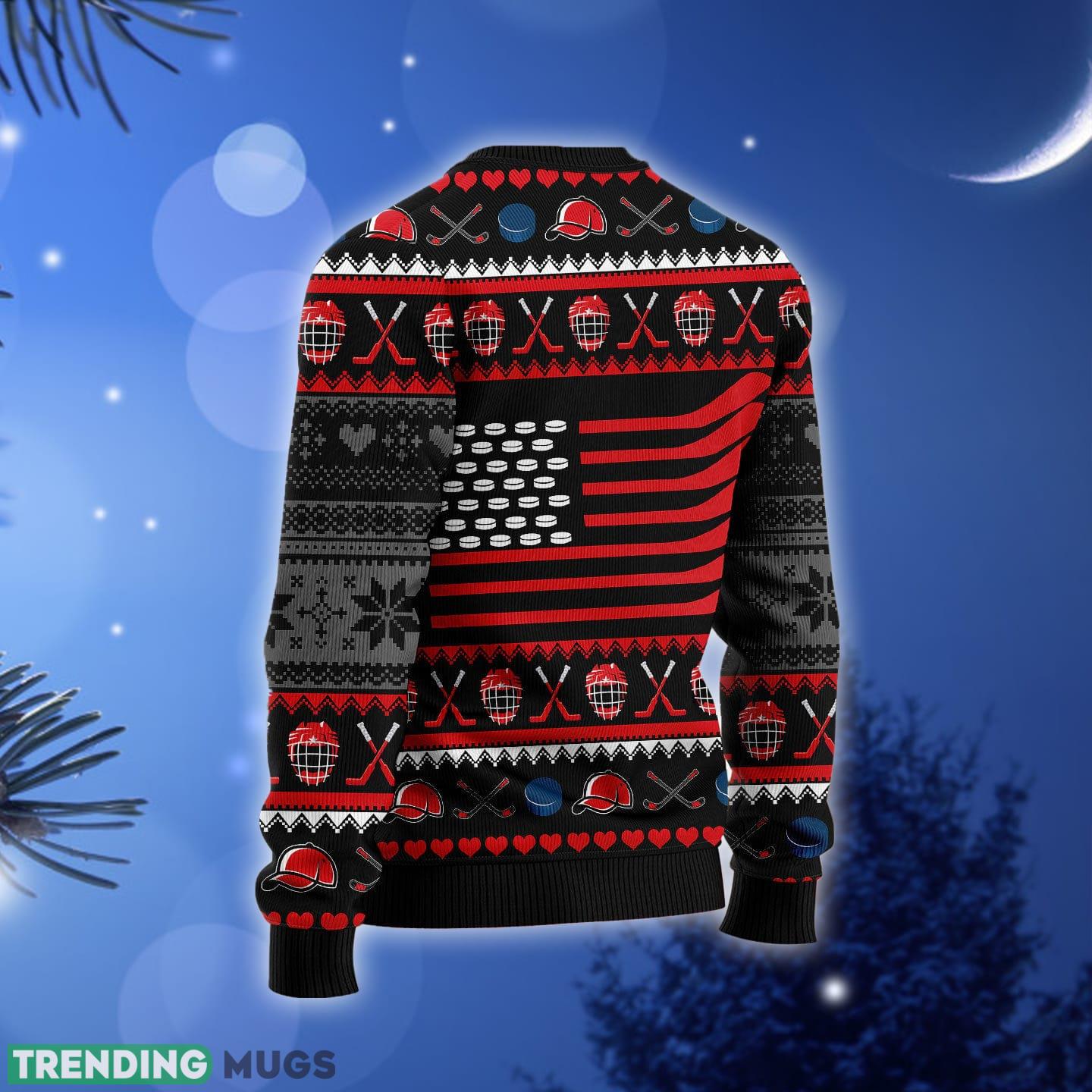 Hockey Puck Ugly Christmas Sweater Gift Men Women 3D Sweater Hockey Puck Ugly Christmas Sweater Gift Men Women 3D Sweater