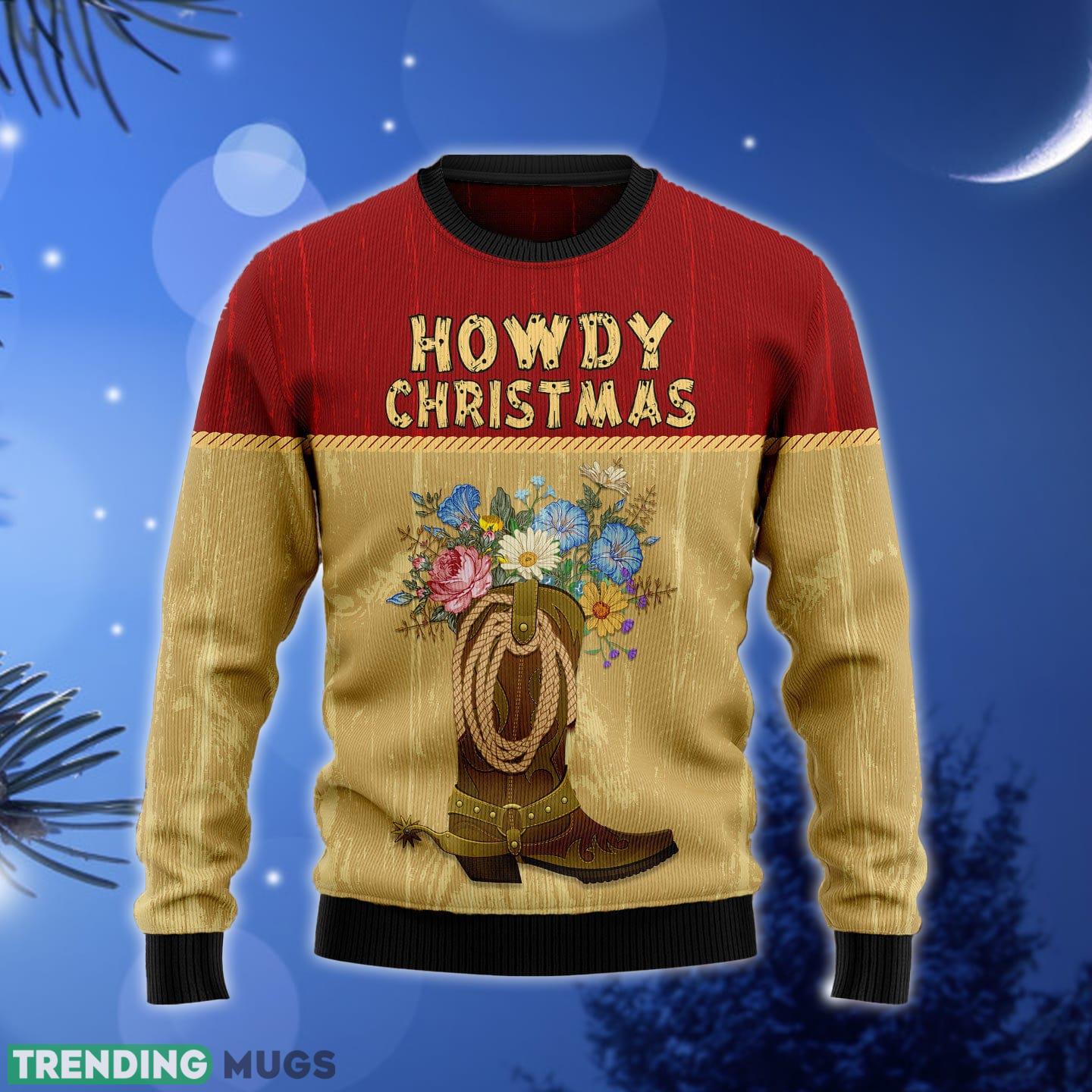 Howdy Ugly Christmas Sweater Gift Men Women - Howdy Christmas HZ120303 unisex womens & mens, couples matching, friends, funny family ugly christmas holiday sweater gifts (plus size available)_1 Howdy Ugly Christmas Sweater Gift Men Women - Howdy Christmas HZ120303 unisex womens & mens, couples matching, friends, funny family ugly christmas holiday sweater gifts (plus size available)_1