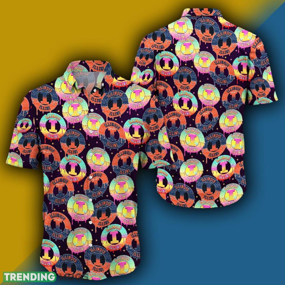 Illinois Fighting Illini CD Rainbow Pattern Hawaiian Shirt For Men And Women - Illinois Fighting Illini CD Rainbow Pattern Hawaiian Shirt For Men And Women Photo 2 Illinois Fighting Illini CD Rainbow Pattern Hawaiian Shirt For Men And Women - Illinois Fighting Illini CD Rainbow Pattern Hawaiian Shirt For Men And Women Photo 2