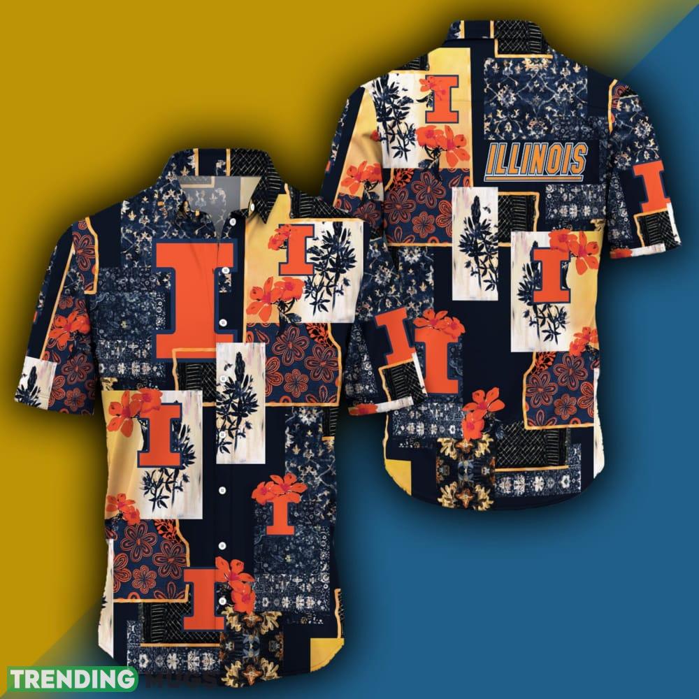 Illinois Fighting Illini Map US Pattern Hawaiian Shirt Short Sleeve For Men And Women - Illinois Fighting Illini Map US Pattern Hawaiian Shirt Short Sleeve For Men And Women Photo 2 Illinois Fighting Illini Map US Pattern Hawaiian Shirt Short Sleeve For Men And Women - Illinois Fighting Illini Map US Pattern Hawaiian Shirt Short Sleeve For Men And Women Photo 2