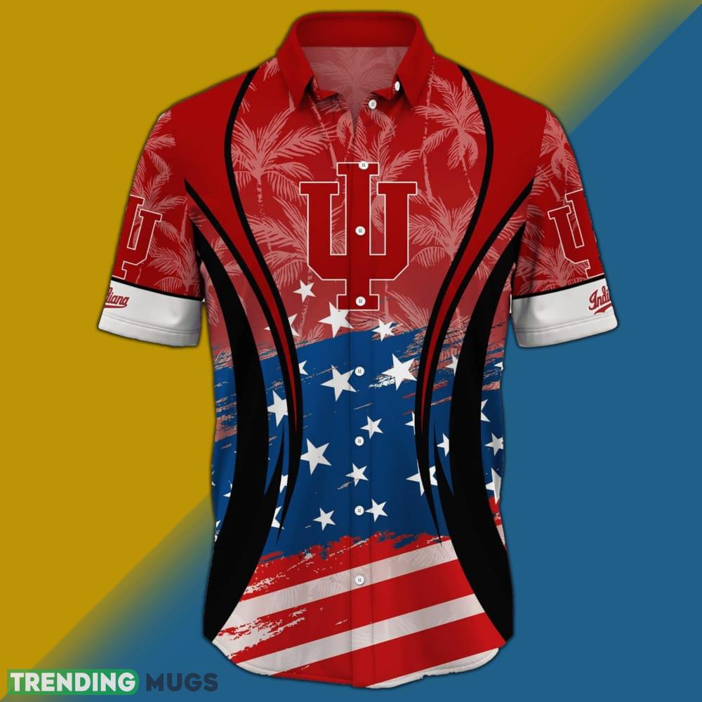 Indiana Hoosiers NCAA Flag American Hawaiian Shirt Short Sleeve Hawaiian Shirt Indiana Hoosiers NCAA Flag American Hawaiian Shirt Short Sleeve Hawaiian Shirt