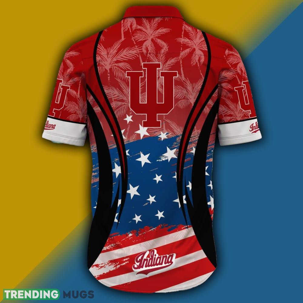 Indiana Hoosiers NCAA Flag American Hawaiian Shirt Short Sleeve Hawaiian Shirt Indiana Hoosiers NCAA Flag American Hawaiian Shirt Short Sleeve Hawaiian Shirt