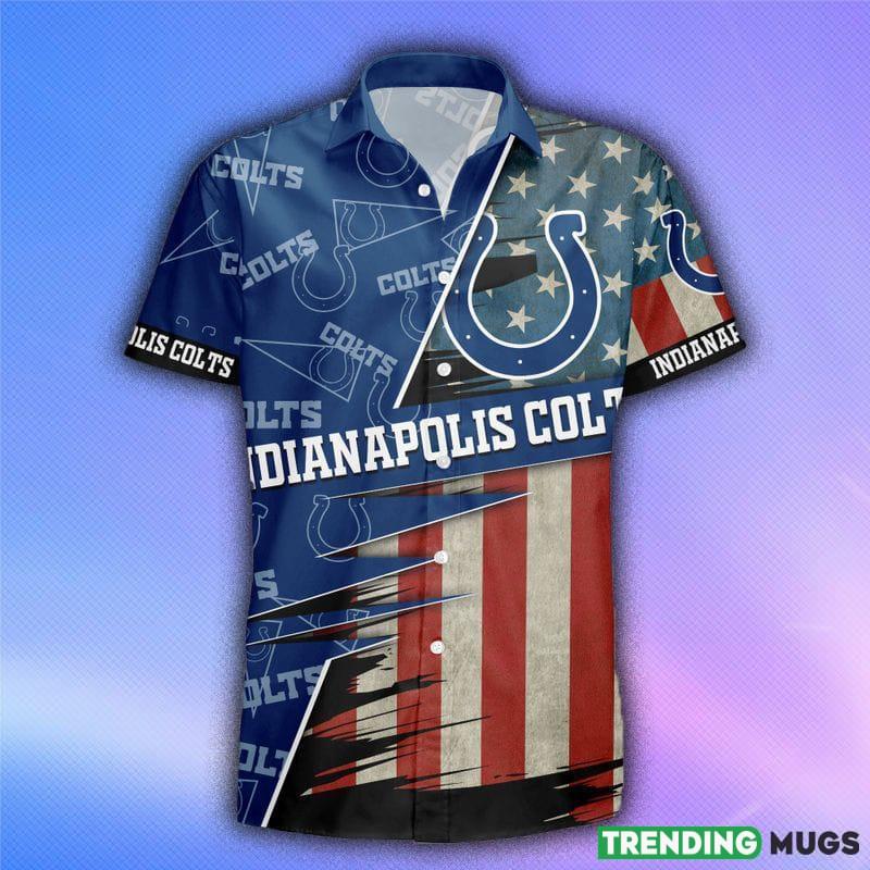 Indianapolis Colts American Flag Logo Hawaiian Shirt Vacation Gift For Men And Women Gift Hawaiian Shirt Indianapolis Colts American Flag Logo Hawaiian Shirt Vacation Gift For Men And Women Gift Hawaiian Shirt