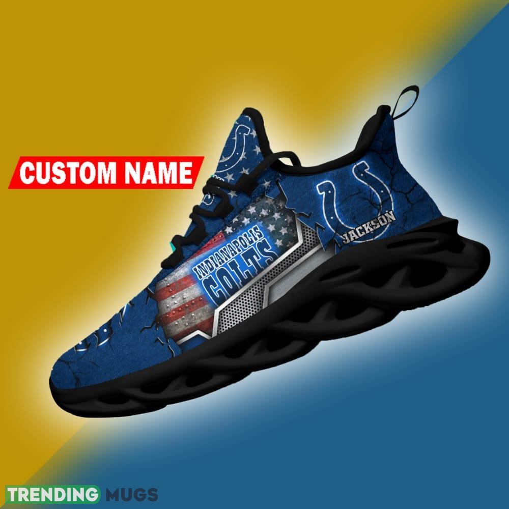 Indianapolis Colts NFL Sport Sneakers Flag Pattern Max Soul Shoes Personalized Max Soul Indianapolis Colts NFL Sport Sneakers Flag Pattern Max Soul Shoes Personalized Max Soul