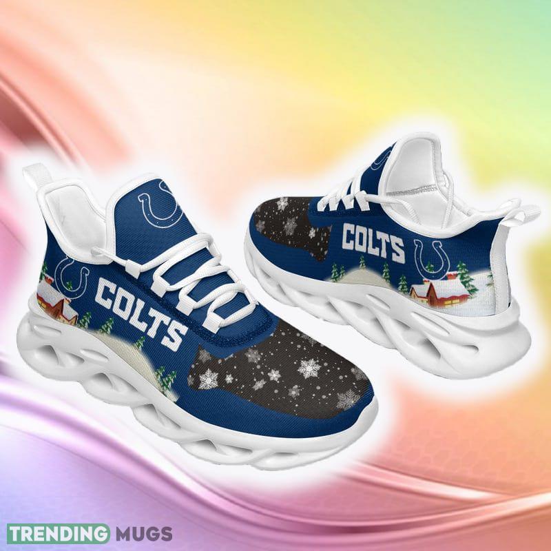 Indianapolis Colts Print Modern Ugly Christmas Snow Flowers Blue Color Sneakers Max Soul Shoes For Fans Gift Max Soul Indianapolis Colts Print Modern Ugly Christmas Snow Flowers Blue Color Sneakers Max Soul Shoes For Fans Gift Max Soul