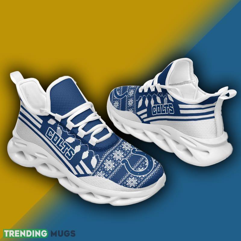 Indianapolis Colts X max Santa Claus Max Soul Shoes Contemporary Christmas Sneakers Max Soul Indianapolis Colts X max Santa Claus Max Soul Shoes Contemporary Christmas Sneakers Max Soul