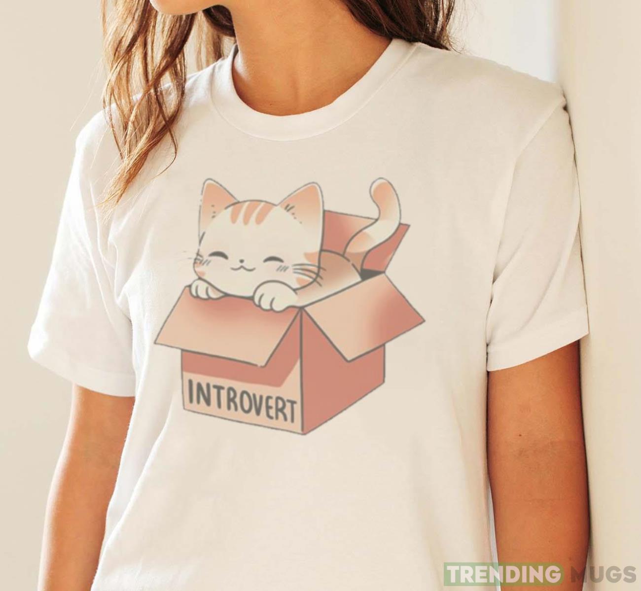 Introvert Box A cat sitting in its introvert box shirt Light Shirt Introvert Box A cat sitting in its introvert box shirt Light Shirt