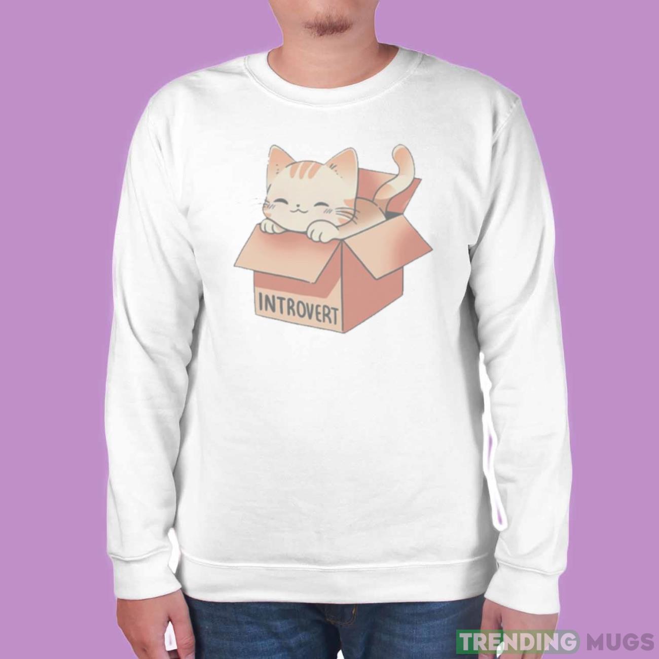 Introvert Box A cat sitting in its introvert box shirt Light Shirt Introvert Box A cat sitting in its introvert box shirt Light Shirt