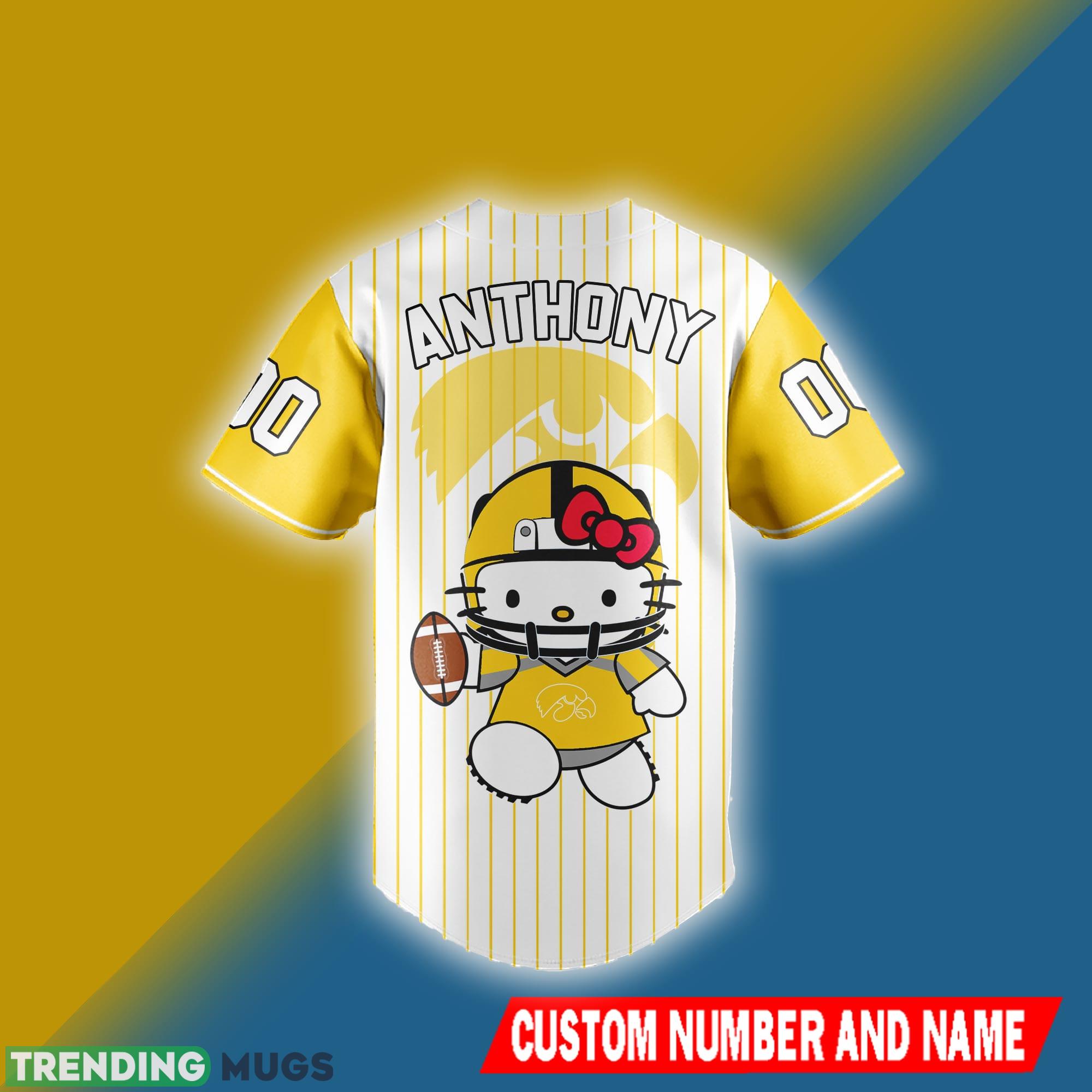 Iowa Hawkeyes Jersey Shirt NCAA Hello Kitty Custom Number And Name Football Jersey Iowa Hawkeyes Jersey Shirt NCAA Hello Kitty Custom Number And Name Football Jersey