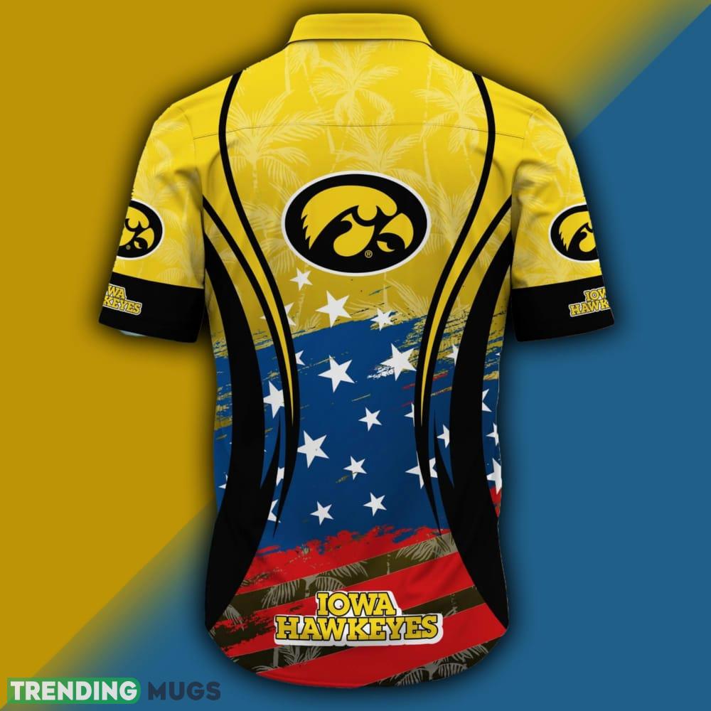 Iowa Hawkeyes NCAA Flag American Hawaiian Shirt Short Sleeve Hawaiian Shirt Iowa Hawkeyes NCAA Flag American Hawaiian Shirt Short Sleeve Hawaiian Shirt