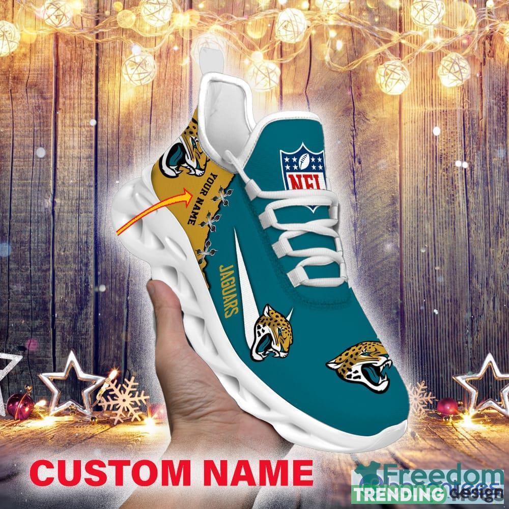 Jacksonville Jaguars Custom Name NFL Premium Luxury Max Soul Shoes Gift For Fans Running Sneaker Max Soul Jacksonville Jaguars Custom Name NFL Premium Luxury Max Soul Shoes Gift For Fans Running Sneaker Max Soul