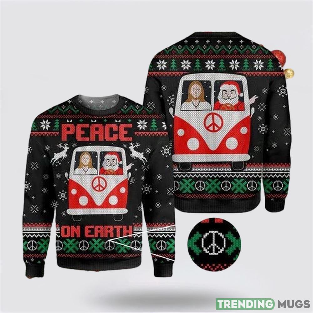 Jesus & Santa Peace On Earth Ugly Christmas Sweater Gift For Men And Women - Jesus & Santa Peace On Earth Ugly Christmas Sweater Gift For Men And Women Jesus & Santa Peace On Earth Ugly Christmas Sweater Gift For Men And Women - Jesus & Santa Peace On Earth Ugly Christmas Sweater Gift For Men And Women