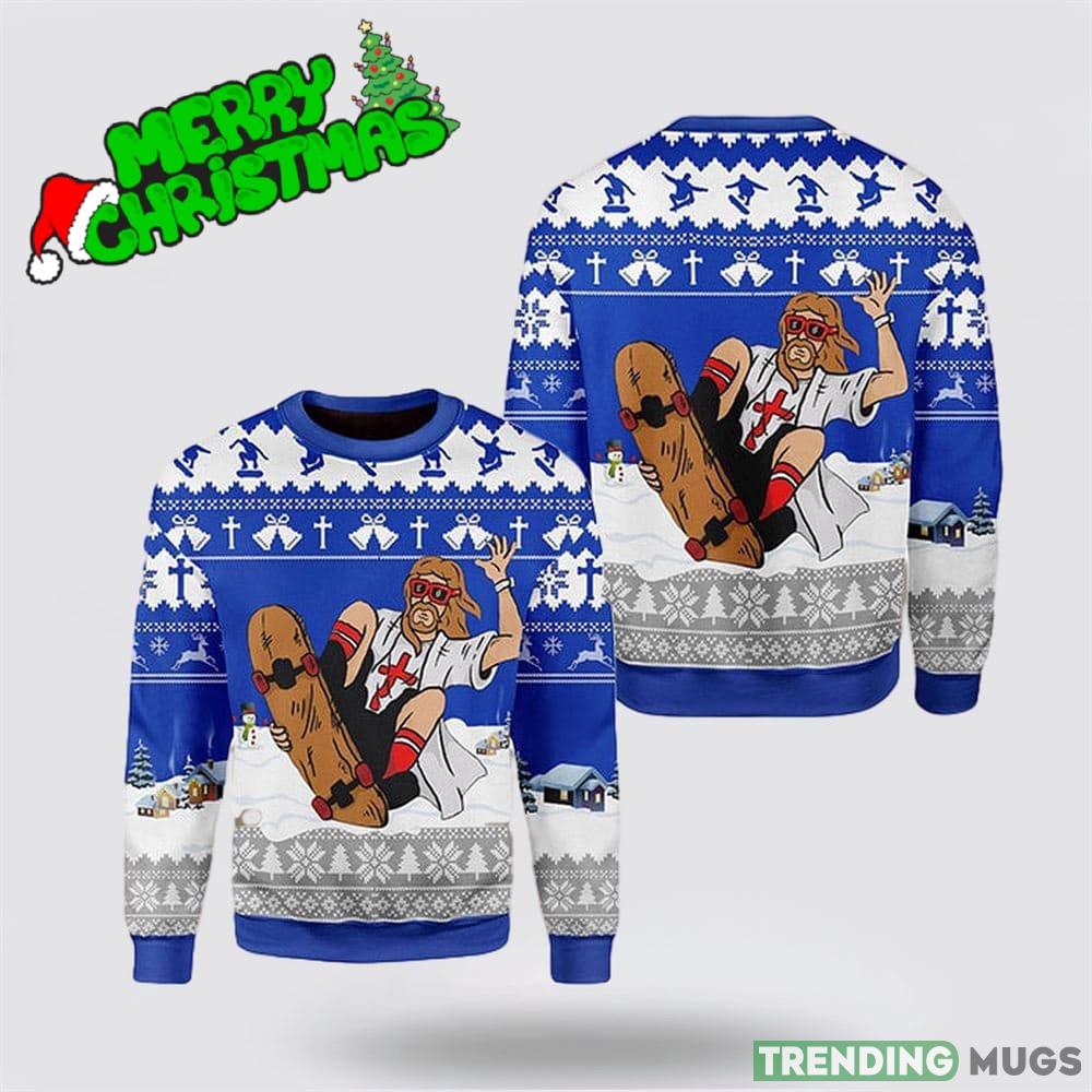 Jesus Skateboarding Christmas Ugly Christmas Sweater Gift For Men And Women - Jesus Skateboarding Christmas Ugly Christmas Sweater Gift For Men And Women Jesus Skateboarding Christmas Ugly Christmas Sweater Gift For Men And Women - Jesus Skateboarding Christmas Ugly Christmas Sweater Gift For Men And Women