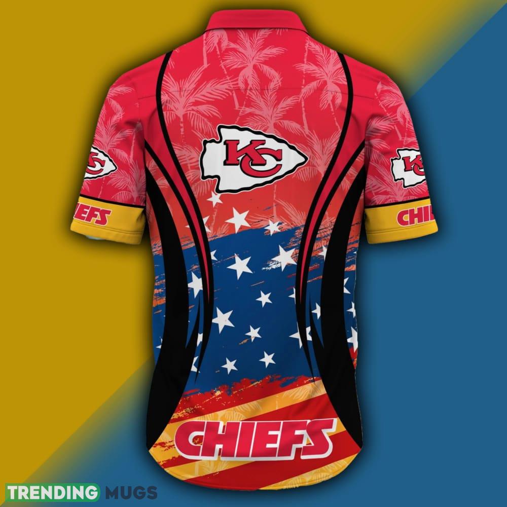 Kansas City Chiefs NFL Flag American Hawaiian Shirt Short Sleeve Hawaiian Shirt Kansas City Chiefs NFL Flag American Hawaiian Shirt Short Sleeve Hawaiian Shirt