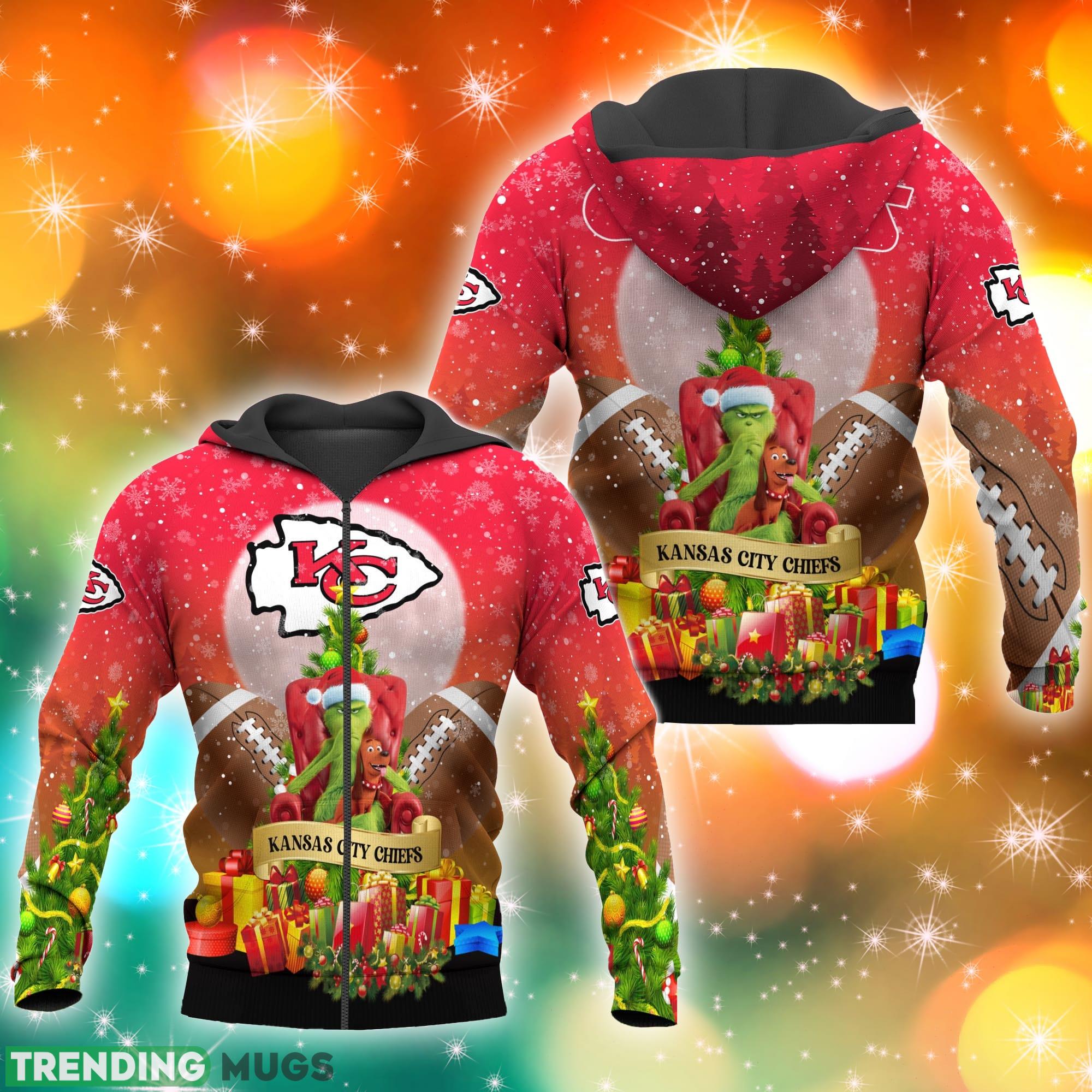 Kansas City Chiefs NFL Grinch Christmas Tree 3D Hoodie Pullover Prints 3D Hoodies Kansas City Chiefs NFL Grinch Christmas Tree 3D Hoodie Pullover Prints 3D Hoodies