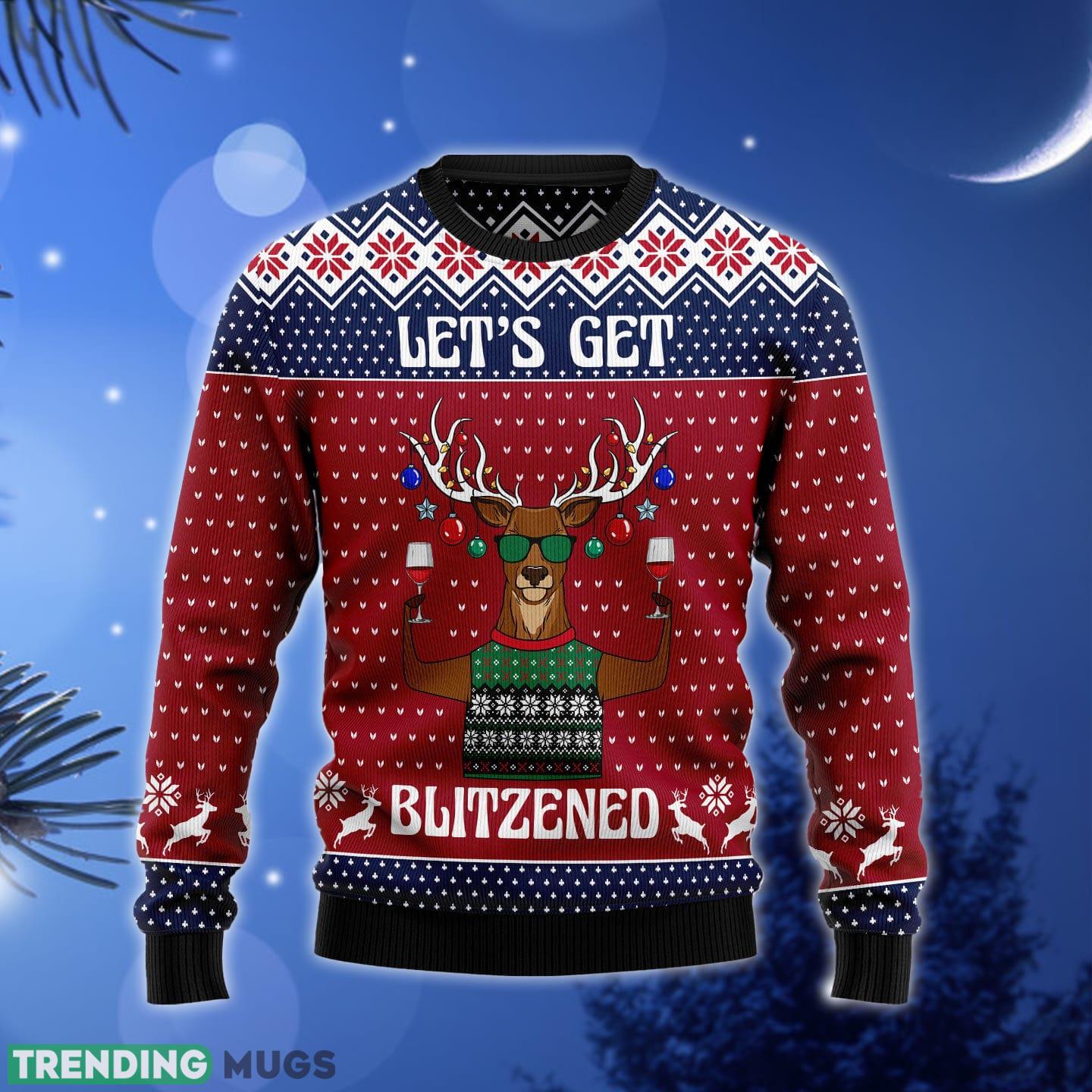 Let's Get BLITZENED Slouchy Ugly Christmas Sweater Gift Men Women - Let's Get BLITZENED Slouchy Ugly Christmas Sweater Gift Men Women_1