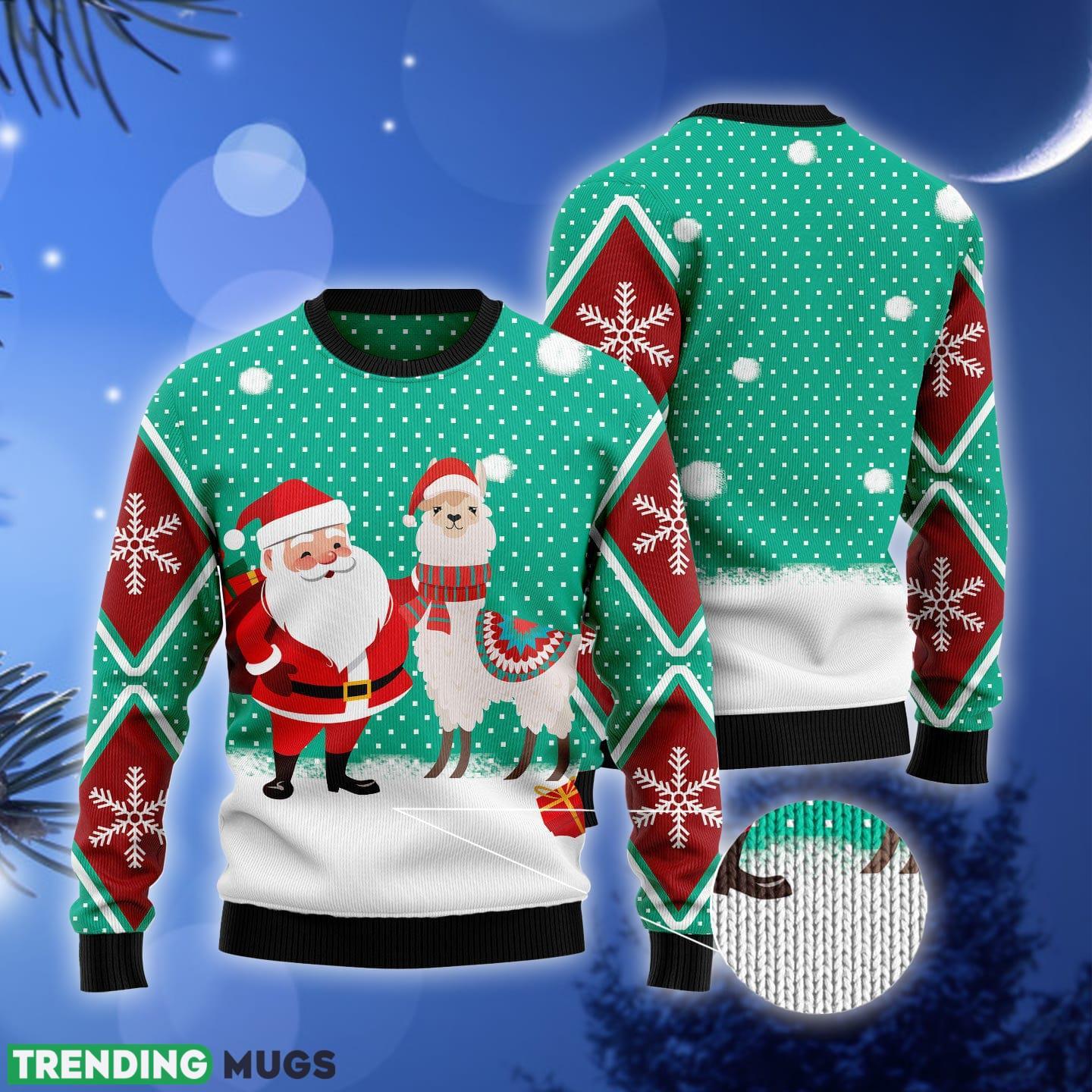 Llama And Santa Xmas Ugly Christmas Sweater Gift Men Women 3D Sweater Llama And Santa Xmas Ugly Christmas Sweater Gift Men Women 3D Sweater