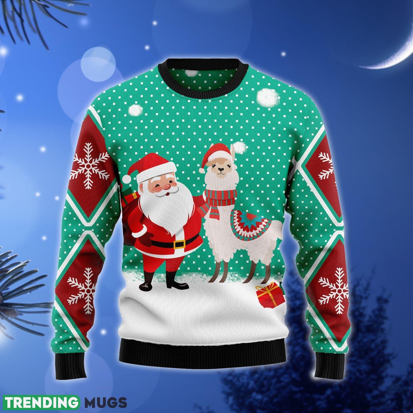 Llama And Santa Xmas Ugly Christmas Sweater Gift Men Women - Llama And Santa Xmas T0112 unisex womens & mens, couples matching, friends, funny family ugly christmas holiday sweater gifts (plus size available)_1 Llama And Santa Xmas Ugly Christmas Sweater Gift Men Women - Llama And Santa Xmas T0112 unisex womens & mens, couples matching, friends, funny family ugly christmas holiday sweater gifts (plus size available)_1