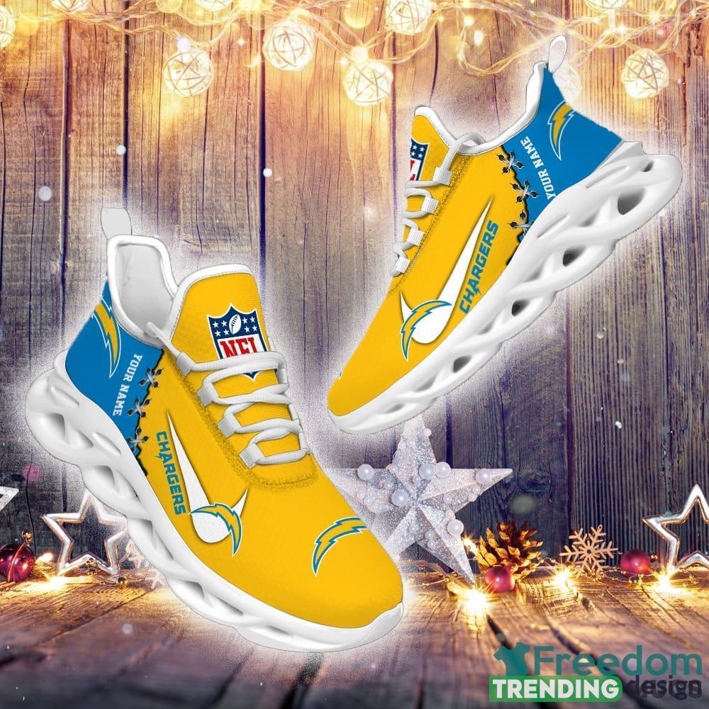Los Angeles Chargers Custom Name NFL Premium Luxury Max Soul Shoes Gift For Fans Running Sneaker Max Soul Los Angeles Chargers Custom Name NFL Premium Luxury Max Soul Shoes Gift For Fans Running Sneaker Max Soul