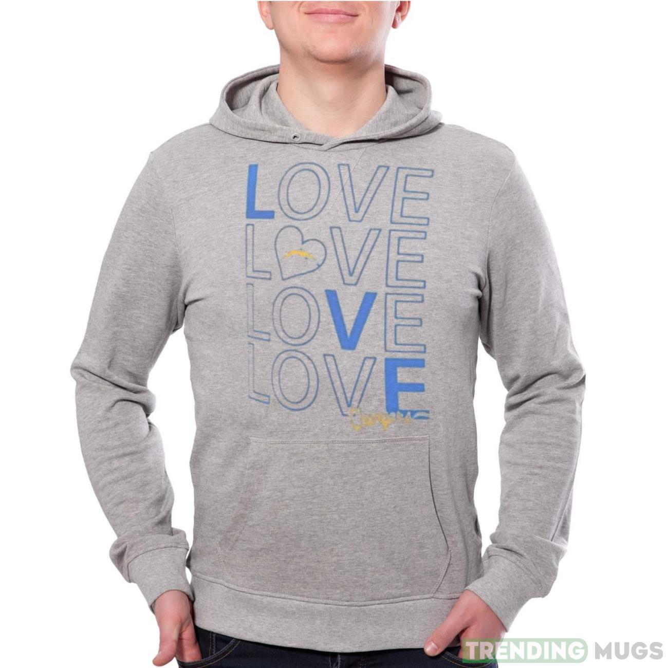 Los Angeles Chargers G III Love Graphic T Shirt - Grey Unisex Hoodie