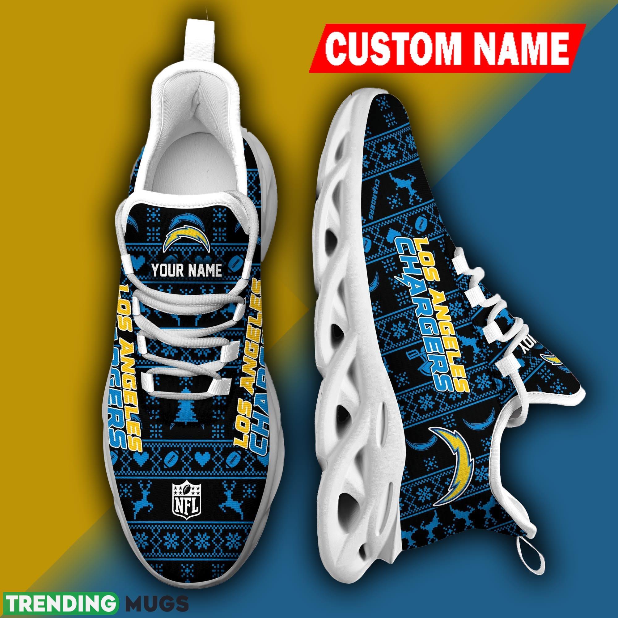 Los Angeles Chargers NFL Xmas Fans Max Soul Sneakers Christmas Shoes Custom Name Max Soul Los Angeles Chargers NFL Xmas Fans Max Soul Sneakers Christmas Shoes Custom Name Max Soul