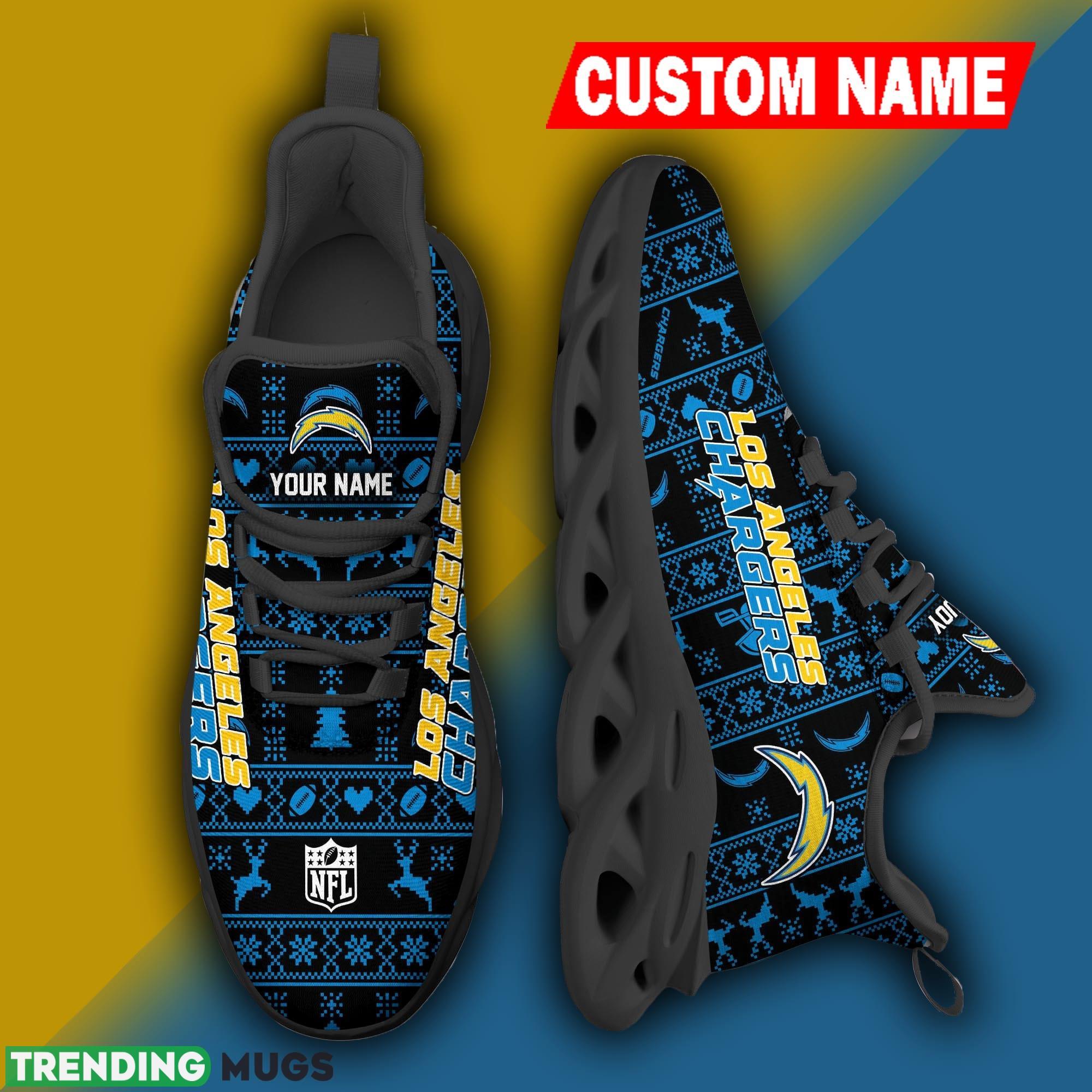 Los Angeles Chargers NFL Xmas Fans Max Soul Sneakers Christmas Shoes Custom Name Max Soul Los Angeles Chargers NFL Xmas Fans Max Soul Sneakers Christmas Shoes Custom Name Max Soul