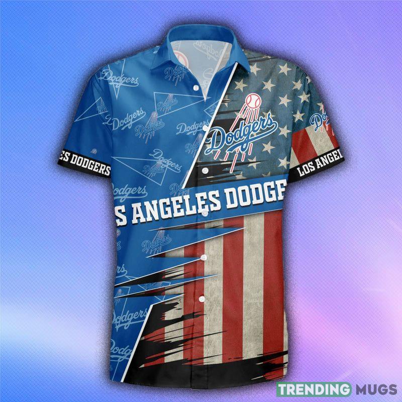 Los Angeles Dodgers American Flag Logo Hawaiian Shirt Vacation Gift For Men And Women Gift Hawaiian Shirt Los Angeles Dodgers American Flag Logo Hawaiian Shirt Vacation Gift For Men And Women Gift Hawaiian Shirt