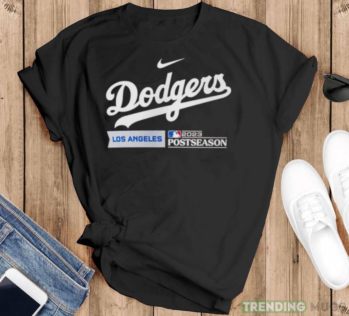 Los Angeles Dodgers Nike 2023 Postseason Authentic Collection Dugout T Shirt - Black T-Shirt Los Angeles Dodgers Nike 2023 Postseason Authentic Collection Dugout T Shirt - Black T-Shirt
