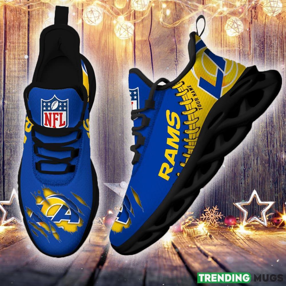 Los Angeles Rams Custom Name NFL Max Soul Shoes Chunky Sneakers Gift For Fans Max Soul Los Angeles Rams Custom Name NFL Max Soul Shoes Chunky Sneakers Gift For Fans Max Soul