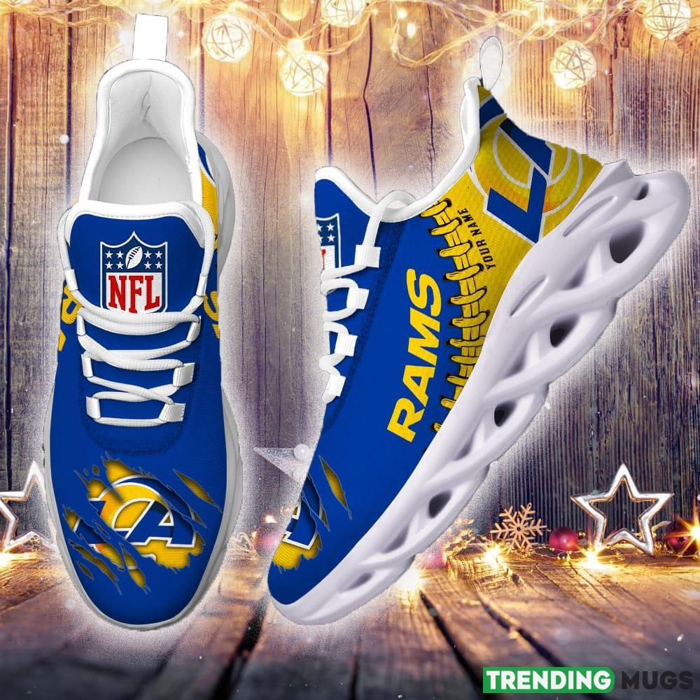 Los Angeles Rams Custom Name NFL Max Soul Shoes Chunky Sneakers Gift For Fans Max Soul Los Angeles Rams Custom Name NFL Max Soul Shoes Chunky Sneakers Gift For Fans Max Soul