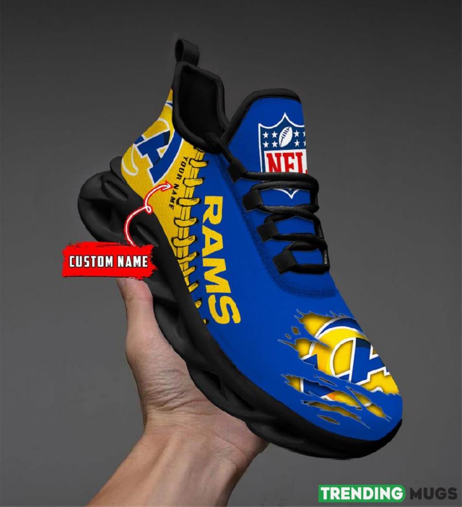 Los Angeles Rams Custom Name NFL Max Soul Shoes Chunky Sneakers Gift For Fans Max Soul Los Angeles Rams Custom Name NFL Max Soul Shoes Chunky Sneakers Gift For Fans Max Soul