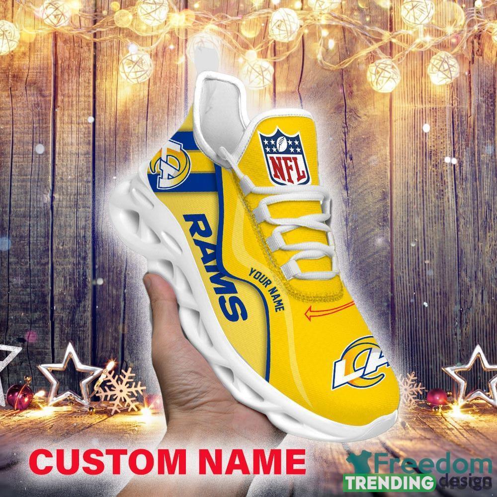 Los Angeles Rams NFL Custom Name Unique Max Soul Shoes Gift For Fans Running Sneaker Max Soul Los Angeles Rams NFL Custom Name Unique Max Soul Shoes Gift For Fans Running Sneaker Max Soul