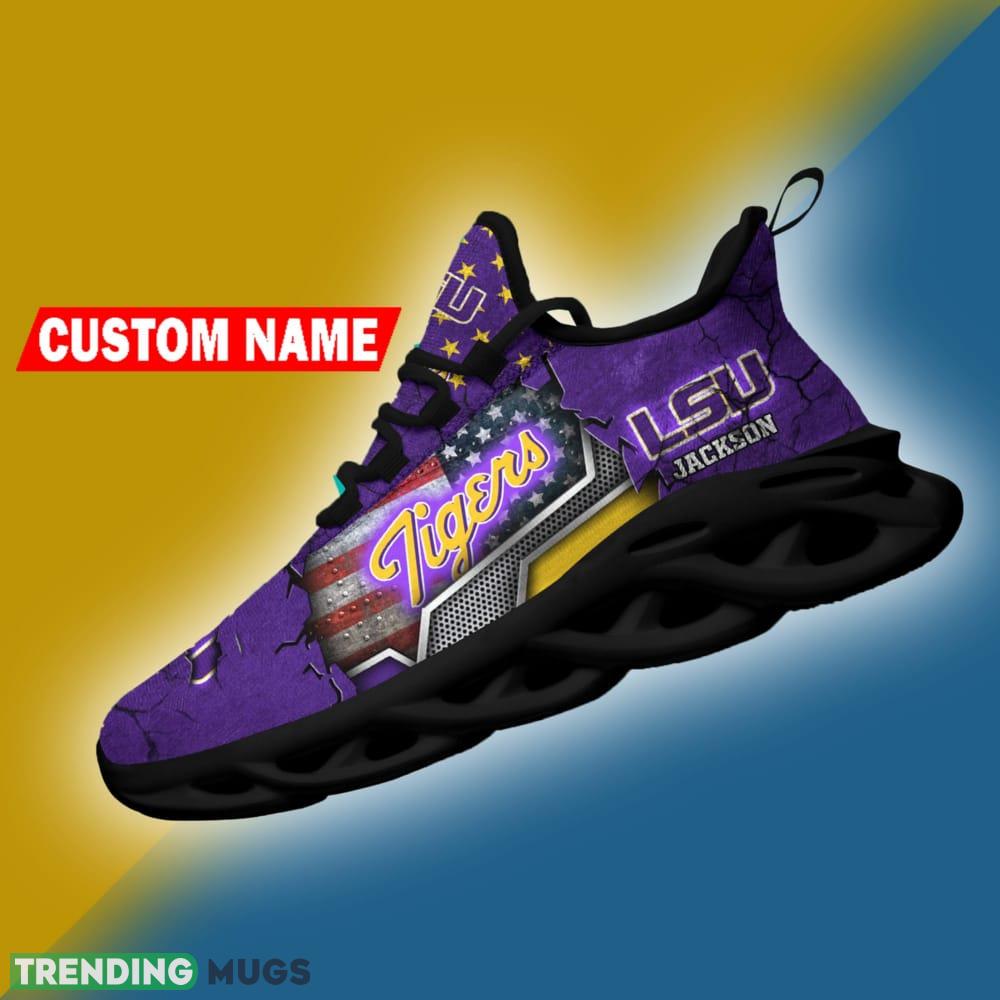 LSU TIGERS NCAA Sport Sneakers Flag Pattern Max Soul Shoes Personalized Max Soul LSU TIGERS NCAA Sport Sneakers Flag Pattern Max Soul Shoes Personalized Max Soul