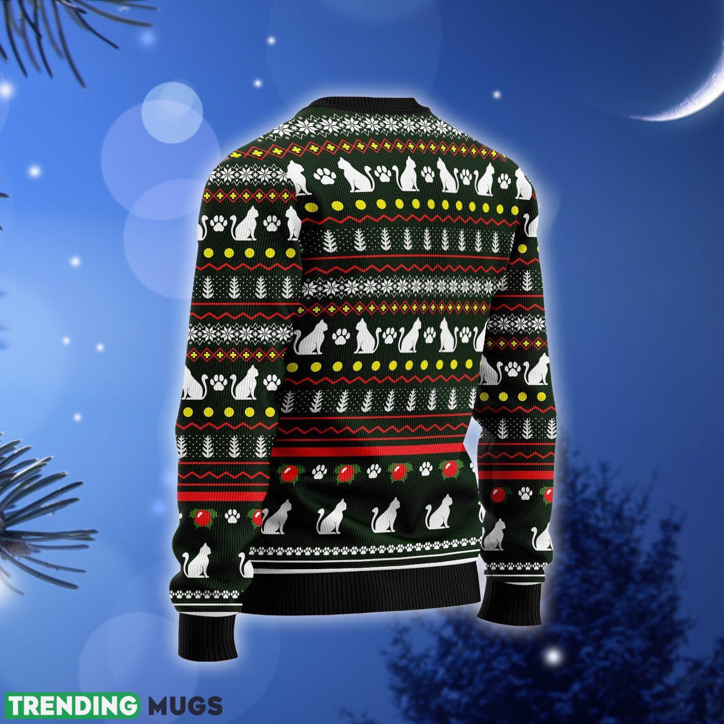 Meowy Black Cat Ugly Christmas Sweater Gift Men Women 3D Sweater Meowy Black Cat Ugly Christmas Sweater Gift Men Women 3D Sweater