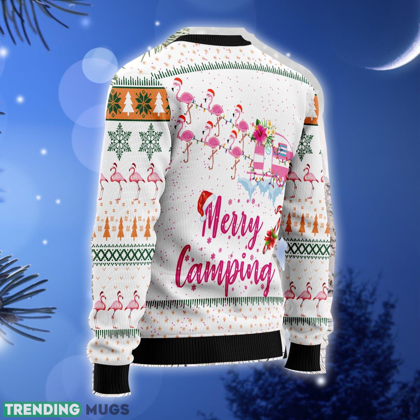 Merry Camping Flamingo Ugly Christmas Sweater Gift Men Women 3D Sweater Merry Camping Flamingo Ugly Christmas Sweater Gift Men Women 3D Sweater