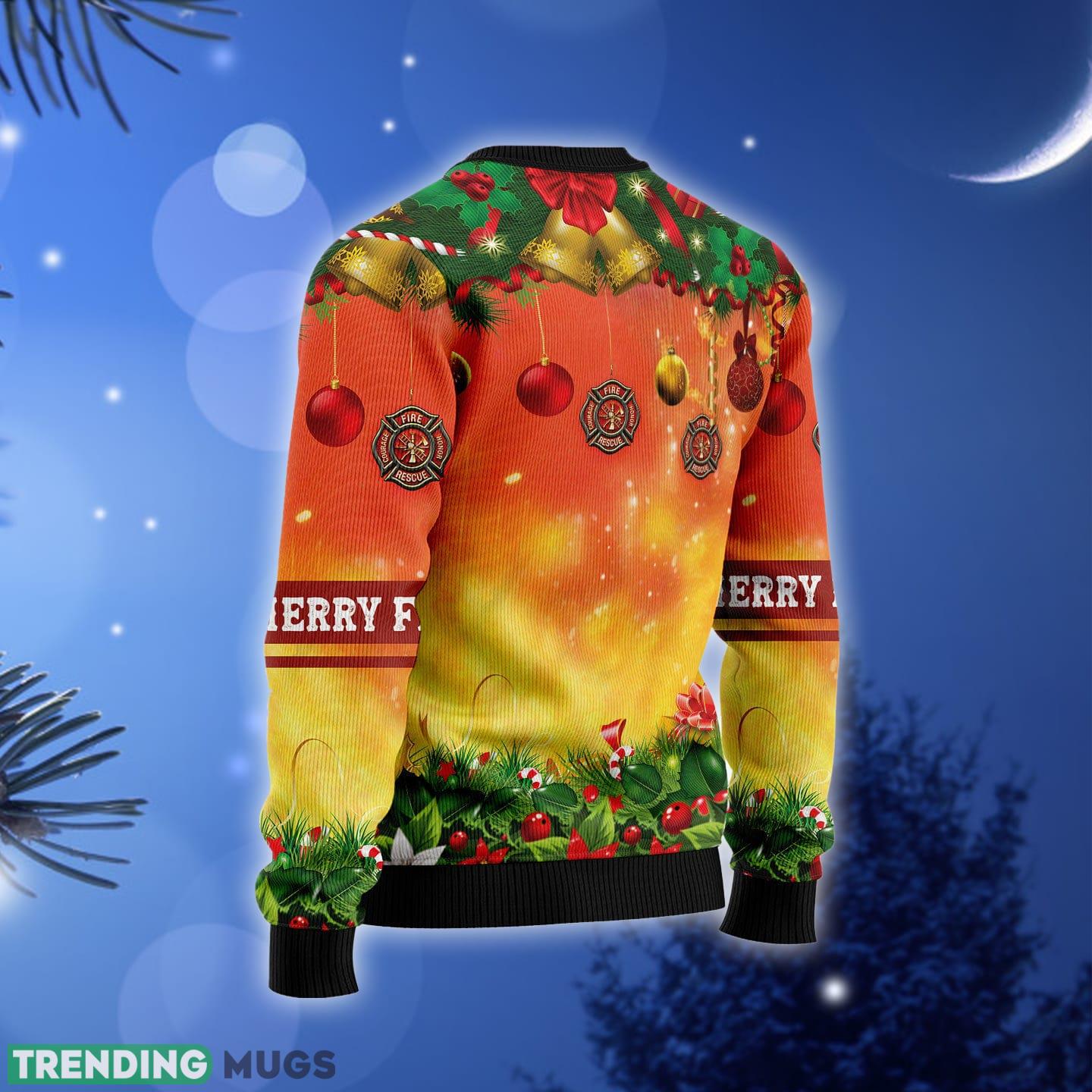 Merry Fire Mas Firefighter Ugly Christmas Sweater Gift Men Women 3D Sweater Merry Fire Mas Firefighter Ugly Christmas Sweater Gift Men Women 3D Sweater