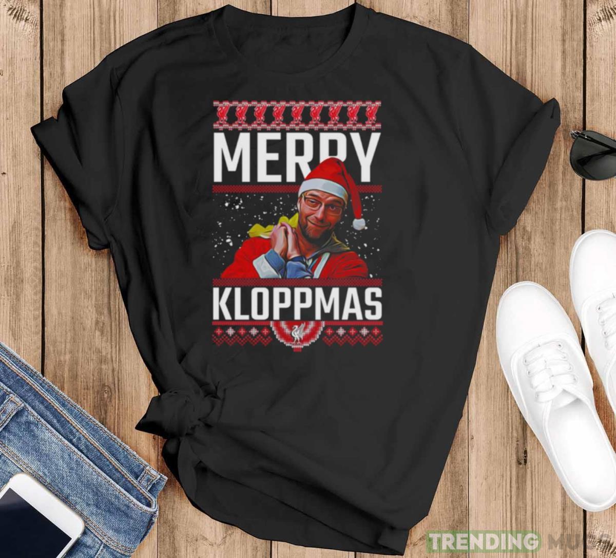 Merry Kloppmas Jurgen Klopp Lfc Christmas shirt - Black T-Shirt Merry Kloppmas Jurgen Klopp Lfc Christmas shirt - Black T-Shirt