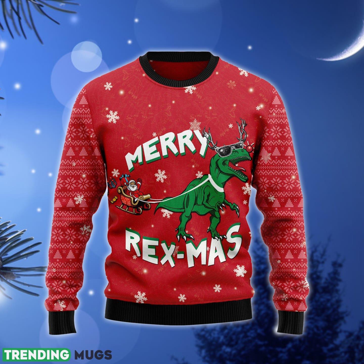 Merry Rex-Mas Ugly Christmas Sweater Gift Men Women - Merry Rex-Mas HZ120912 unisex womens & mens, couples matching, friends, funny family ugly christmas holiday sweater gifts (plus size available)_1 Merry Rex-Mas Ugly Christmas Sweater Gift Men Women - Merry Rex-Mas HZ120912 unisex womens & mens, couples matching, friends, funny family ugly christmas holiday sweater gifts (plus size available)_1