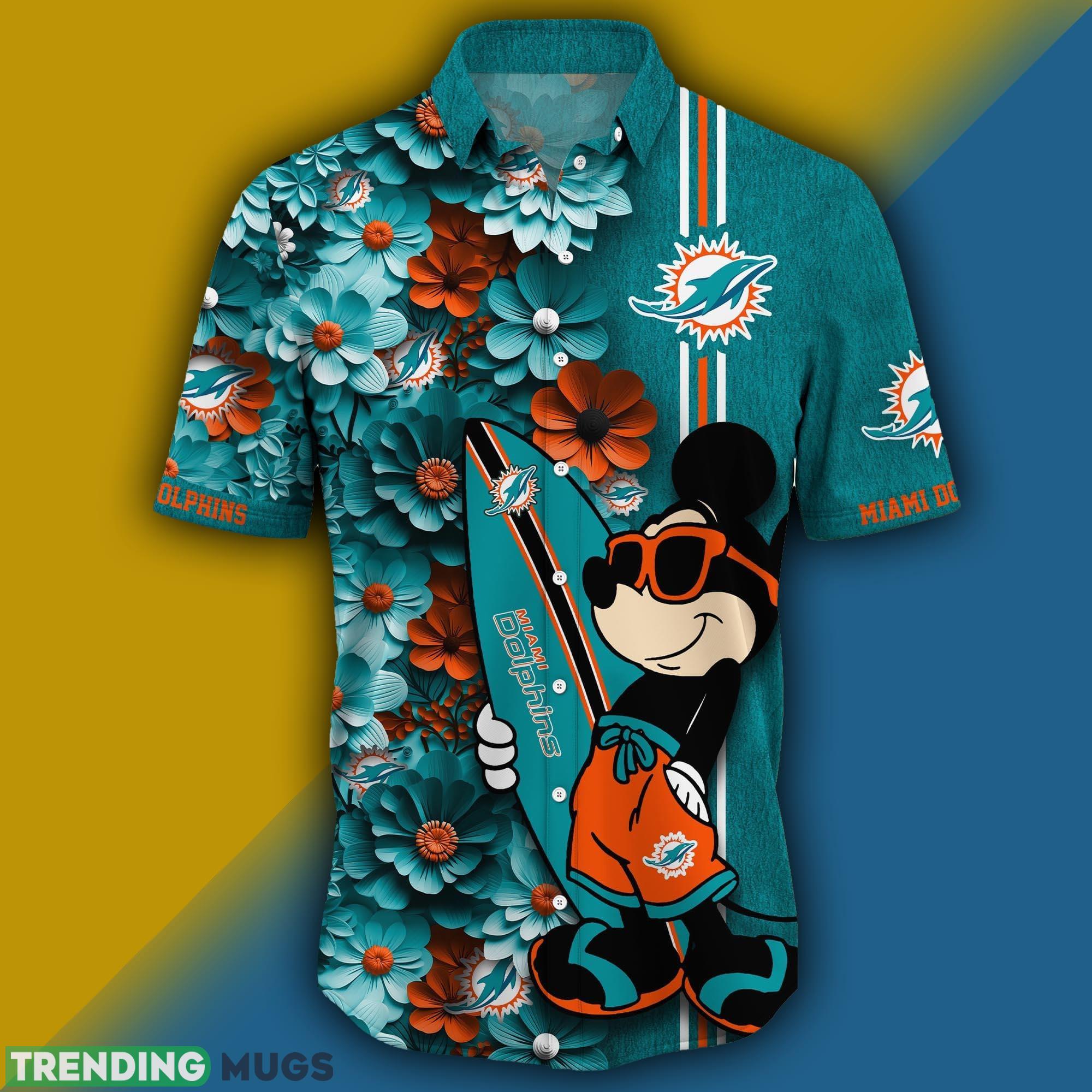 Miami Dolphins Aloha Mick Pattern Hawaiian Shirt For Fans Hawaiian Shirt Miami Dolphins Aloha Mick Pattern Hawaiian Shirt For Fans Hawaiian Shirt