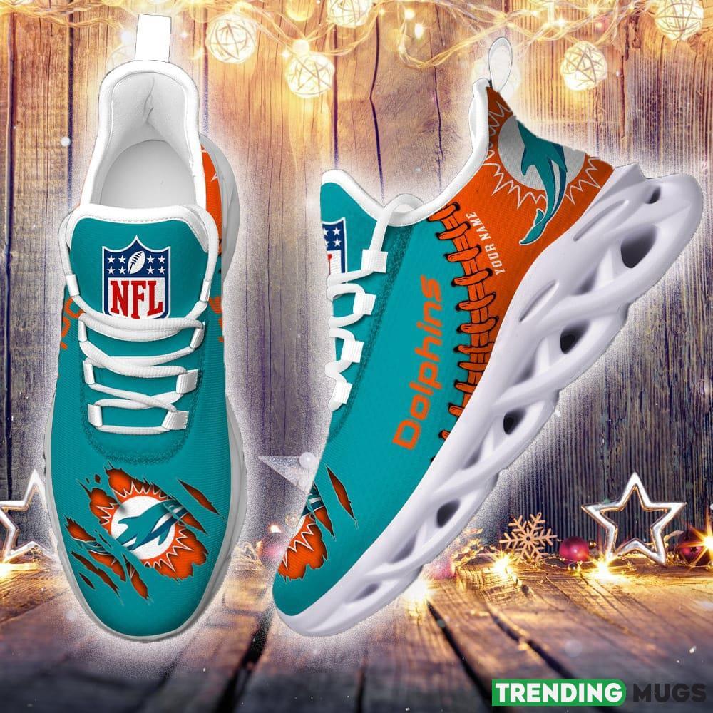 Miami Dolphins Custom Name NFL Max Soul Shoes Chunky Sneakers Gift For Fans Max Soul Miami Dolphins Custom Name NFL Max Soul Shoes Chunky Sneakers Gift For Fans Max Soul