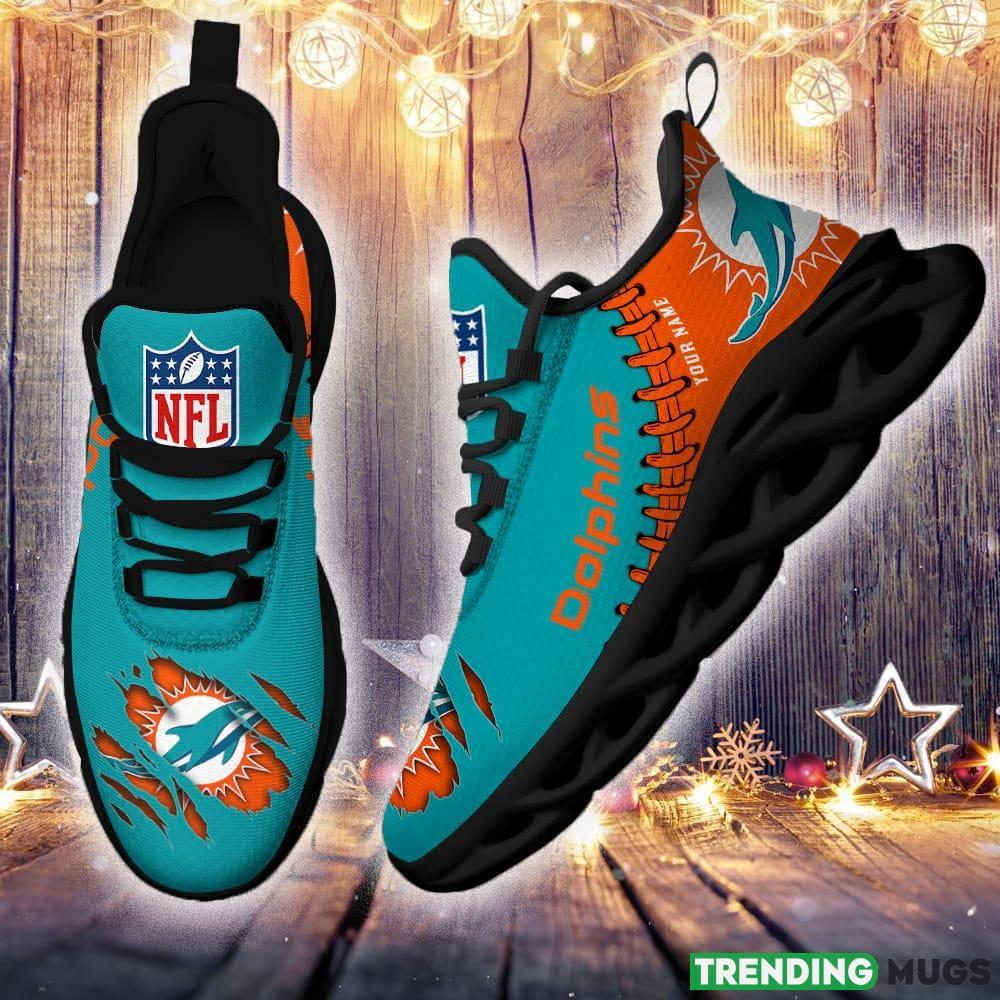 Miami Dolphins Custom Name NFL Max Soul Shoes Chunky Sneakers Gift For Fans Max Soul Miami Dolphins Custom Name NFL Max Soul Shoes Chunky Sneakers Gift For Fans Max Soul