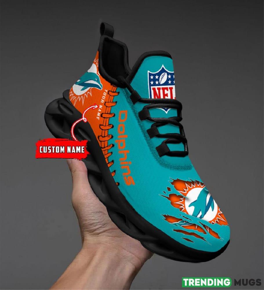 Miami Dolphins Custom Name NFL Max Soul Shoes Chunky Sneakers Gift For Fans Max Soul Miami Dolphins Custom Name NFL Max Soul Shoes Chunky Sneakers Gift For Fans Max Soul