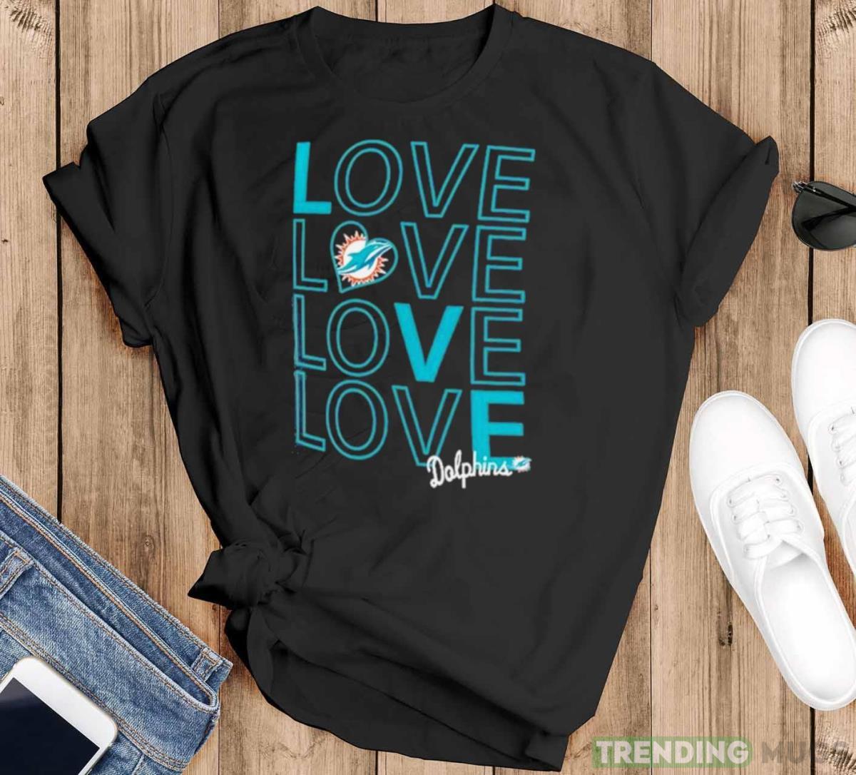 Miami Dolphins G III Love Graphic T Shirt - Black T-Shirt Miami Dolphins G III Love Graphic T Shirt - Black T-Shirt