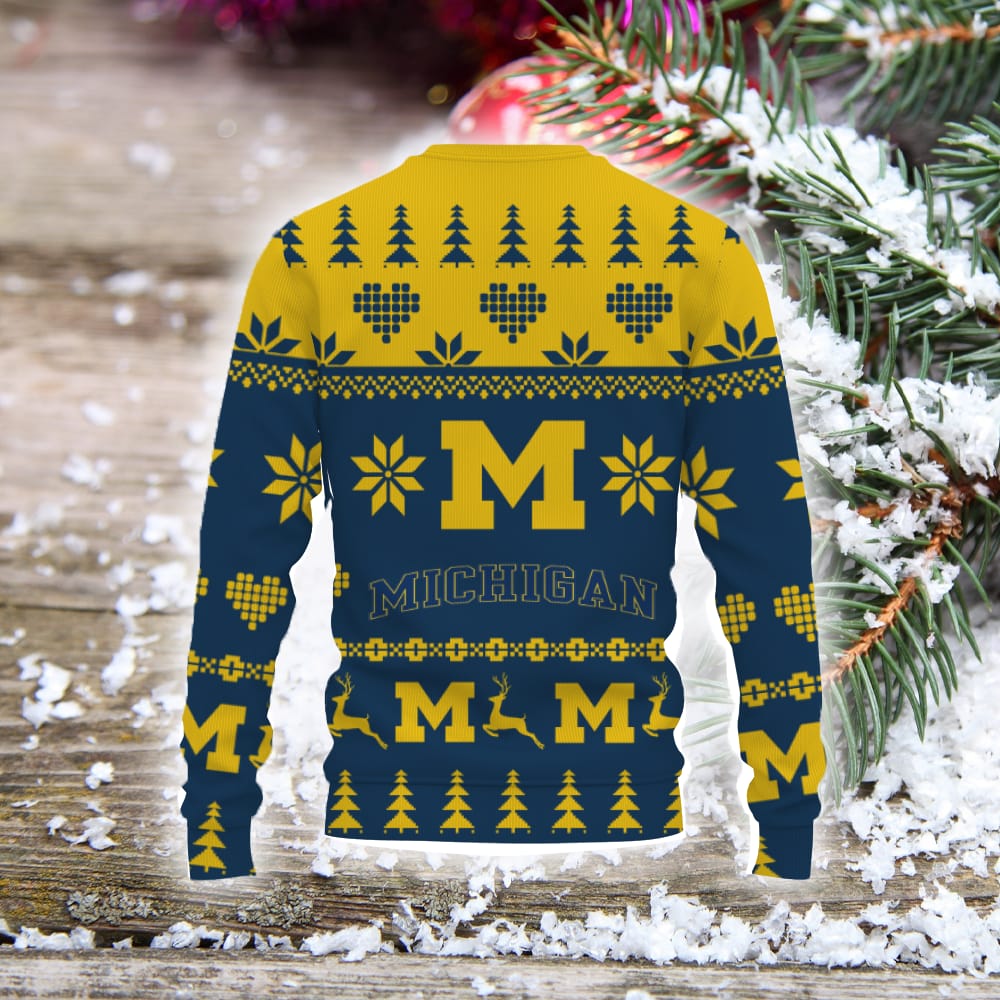 Michigan Wolverines Merry Christmas Tree Christmas Sweater Unisex Sweatshirt For Fans Gift Holiday Christmas 3D Sweater Michigan Wolverines Merry Christmas Tree Christmas Sweater Unisex Sweatshirt For Fans Gift Holiday Christmas 3D Sweater