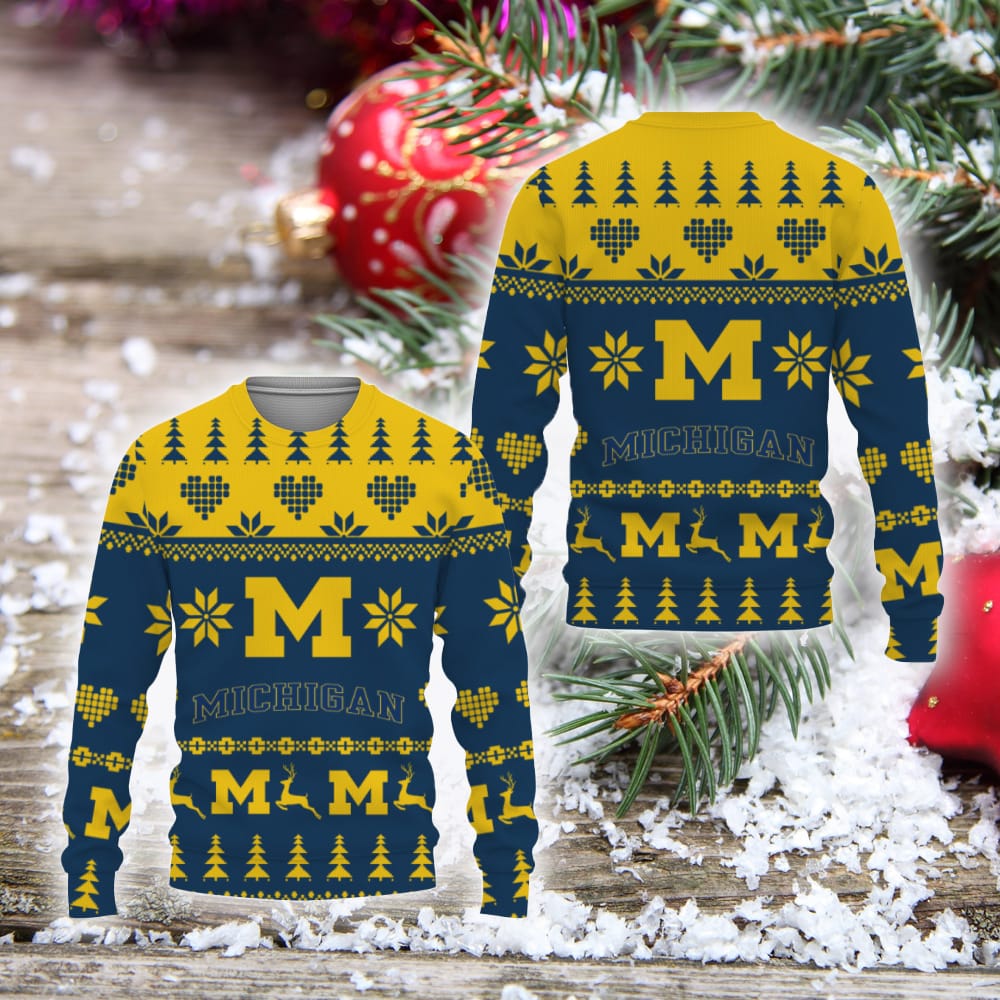 Michigan Wolverines Merry Christmas Tree Christmas Sweater Unisex Sweatshirt For Fans Gift Holiday Christmas - 300923-143731 Michigan Wolverines Merry Christmas Tree Christmas Sweater Unisex Sweatshirt For Fans Gift Holiday Christmas - 300923-143731
