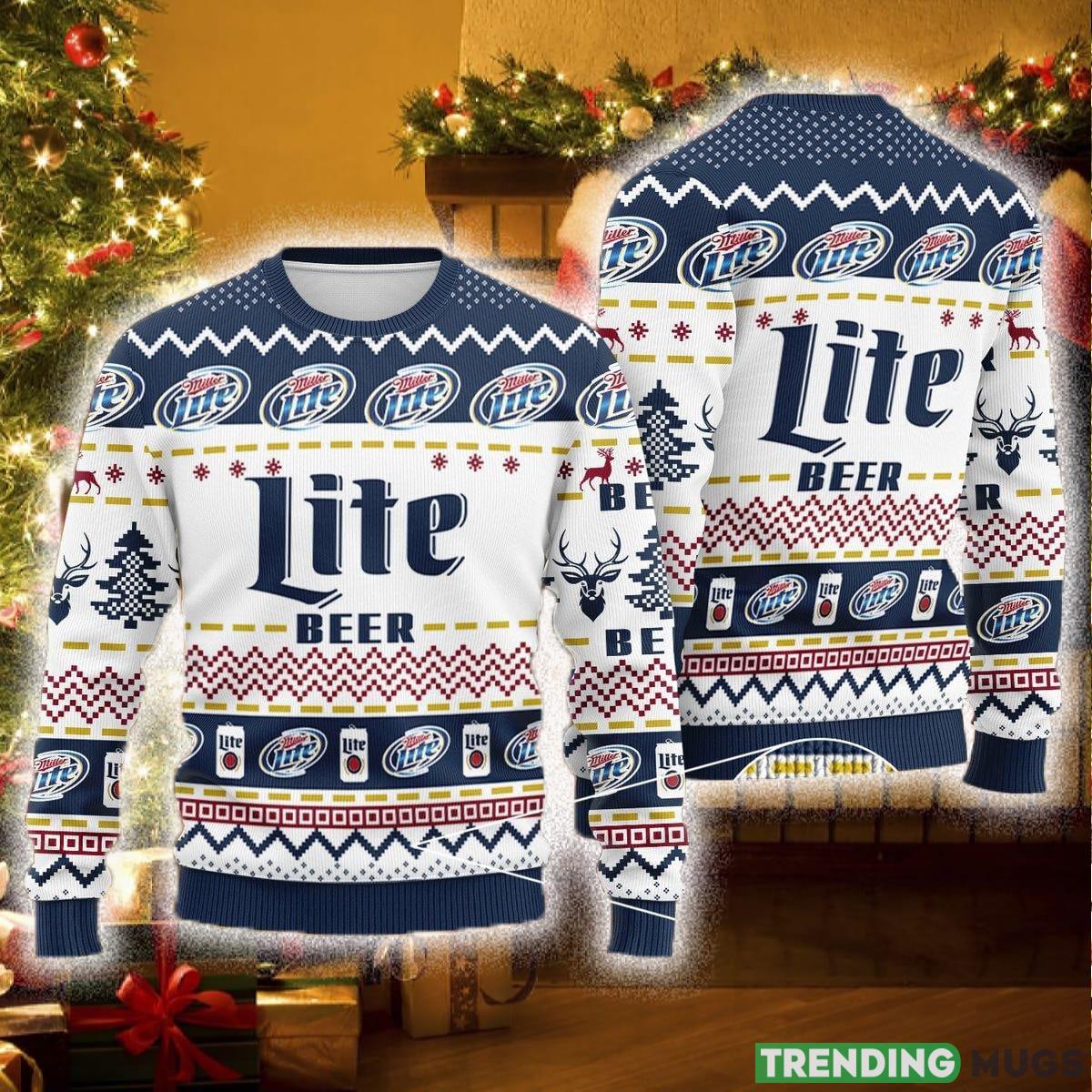 Miller Lite Christmas Sweater Blue White For Men And Women Gift Sweater Beer - Miller Lite Christmas Sweater Blue White_1 Miller Lite Christmas Sweater Blue White For Men And Women Gift Sweater Beer - Miller Lite Christmas Sweater Blue White_1